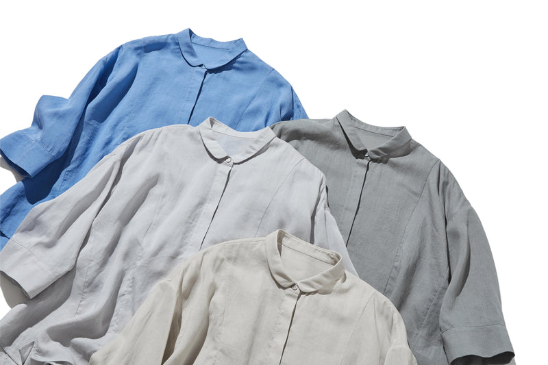 暑い季節もおしゃれと快適さを両立　麻混　ブラウス　9分袖ブラウス　250802