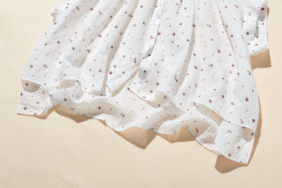 夏の定番！エアリー麻のブラウス　小花プリント　超ゆったりシルエット　250801