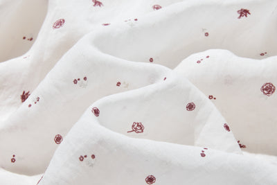 夏の定番！エアリー麻のブラウス　小花プリント　超ゆったりシルエット　250801