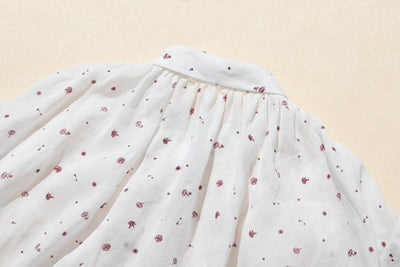 夏の定番！エアリー麻のブラウス　小花プリント　超ゆったりシルエット　250801