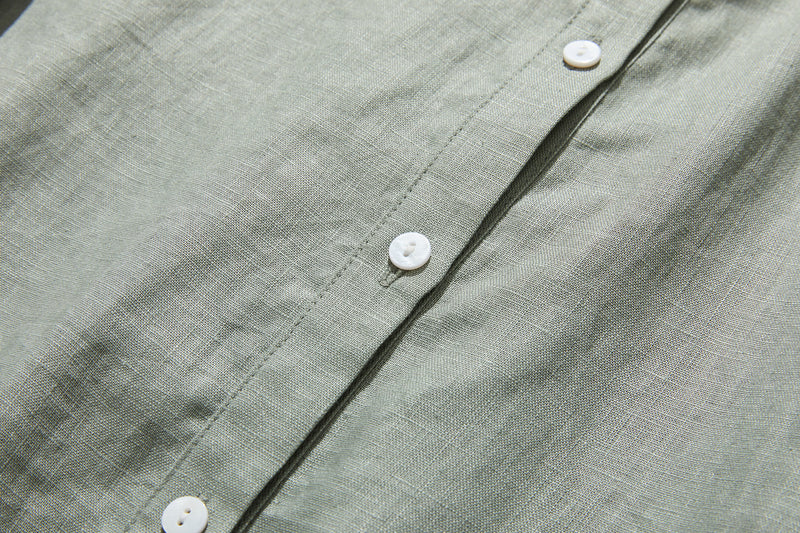 さりげなく甘い 美形ブラウス　リネン100％生地　リネンシャツブラウス　　210804