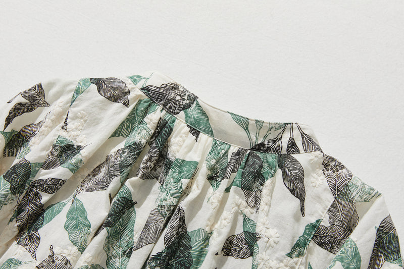 隨性穿著也能展現優雅氣質的長袖刺繡襯衫 240507