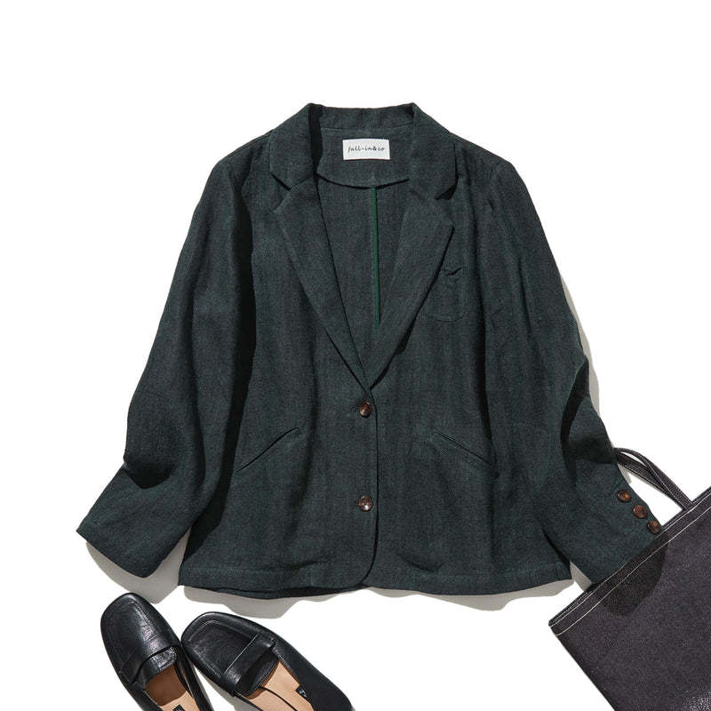 A 100% linen tailored jacket that&