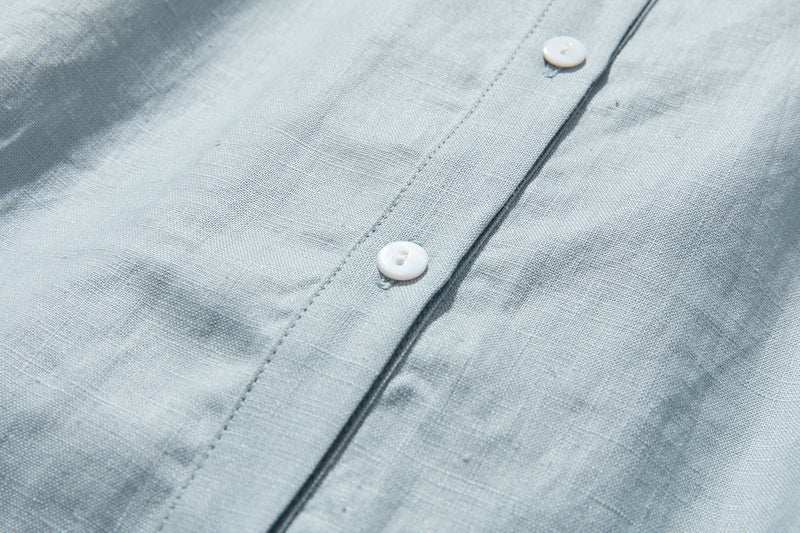 さりげなく甘い 美形ブラウス　リネン100％生地　リネンシャツブラウス　　210804