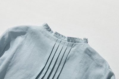 さりげなく甘い 美形ブラウス　リネン100％生地　リネンシャツブラウス　　210804