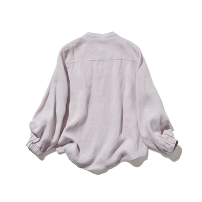 上品な佇まいと、心地よい着心地を兼ね備えた一枚　ピンタックシャツ　リネンシャツブラウス　251007