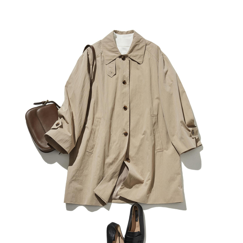 ロングシーズン着まわせる優秀アイテム　トレンチコート　ミドル丈コート　251003