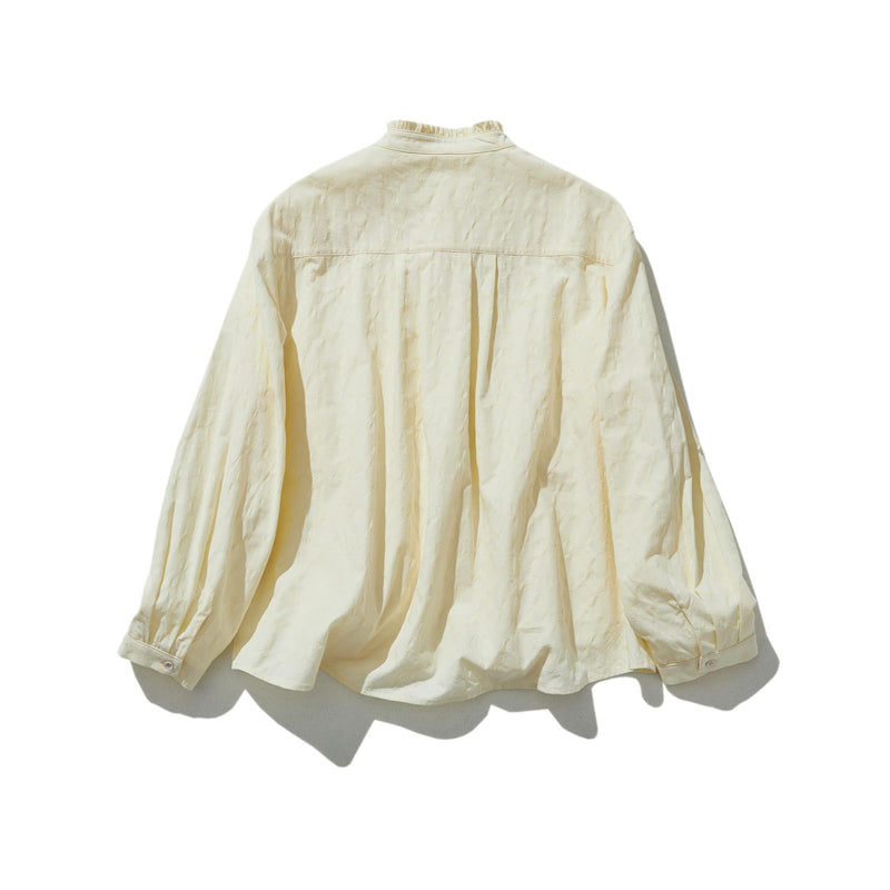 期間限定10％OFF★大人のコーデに馴染む上品な印象　首元フリルブラウス　シャツブラウス　240321