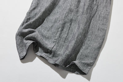 【季節を超えて愛される】リネンワンピース　フランスリネン　Vネックノースリーブマキシ丈ワンピース　250612