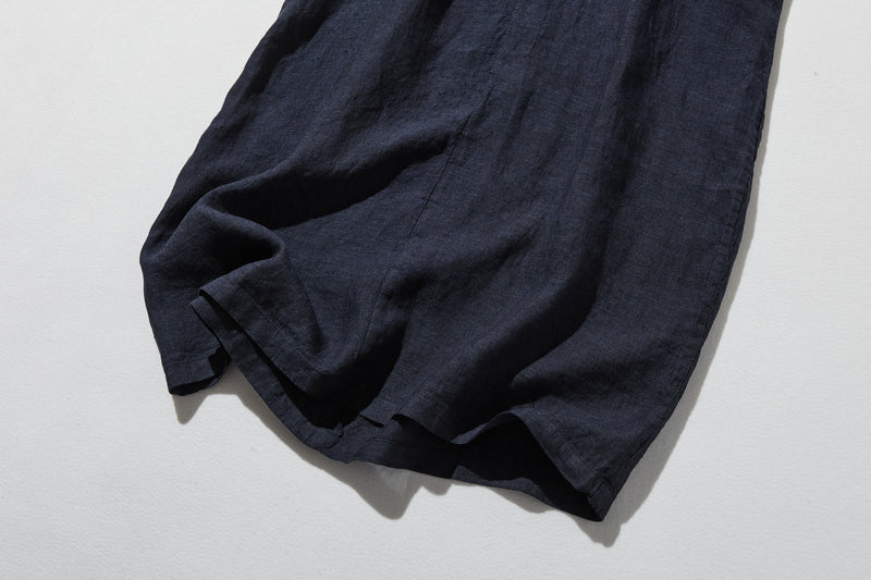 【季節を超えて愛される】リネンワンピース　フランスリネン　Vネックノースリーブマキシ丈ワンピース　250612