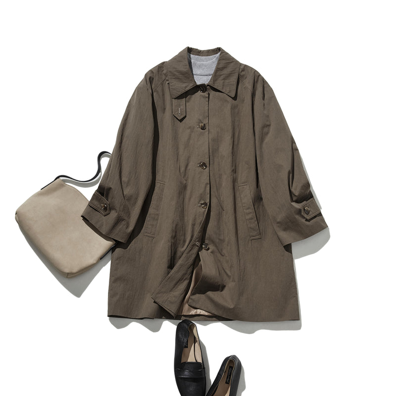 ロングシーズン着まわせる優秀アイテム　トレンチコート　ミドル丈コート　251003