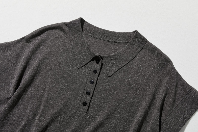 通気性抜群 シワになりにくい 夏用ニットポロシャツ 　半袖ニット 　250611