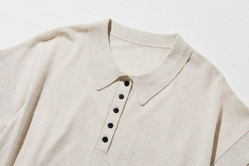 通気性抜群 シワになりにくい 夏用ニットポロシャツ 　半袖ニット 　250611