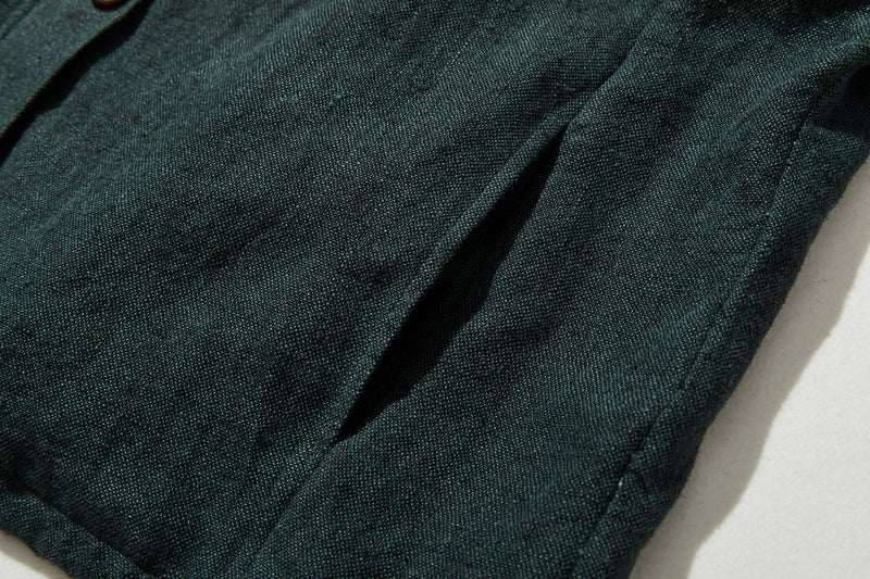 着る人を選ばない、長く愛用できる一枚 リネン100% フード付きブルゾン 秋冬アウター　250902