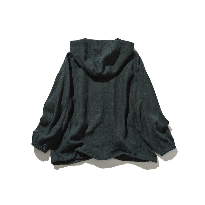 着る人を選ばない、長く愛用できる一枚 リネン100% フード付きブルゾン 秋冬アウター　250902