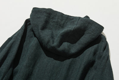 着る人を選ばない、長く愛用できる一枚 リネン100% フード付きブルゾン 秋冬アウター　250902