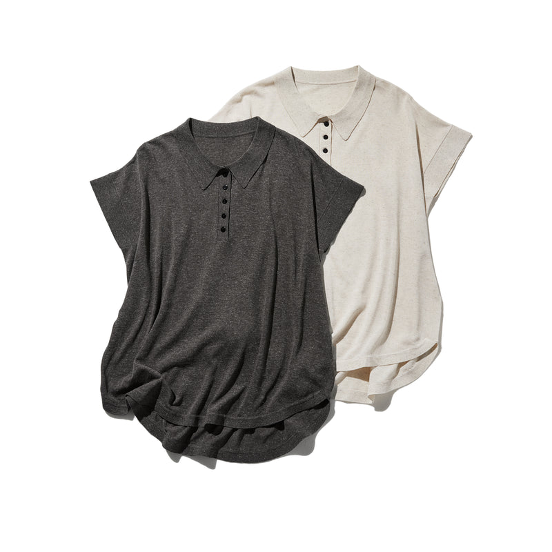 通気性抜群 シワになりにくい 夏用ニットポロシャツ 　半袖ニット 　250611