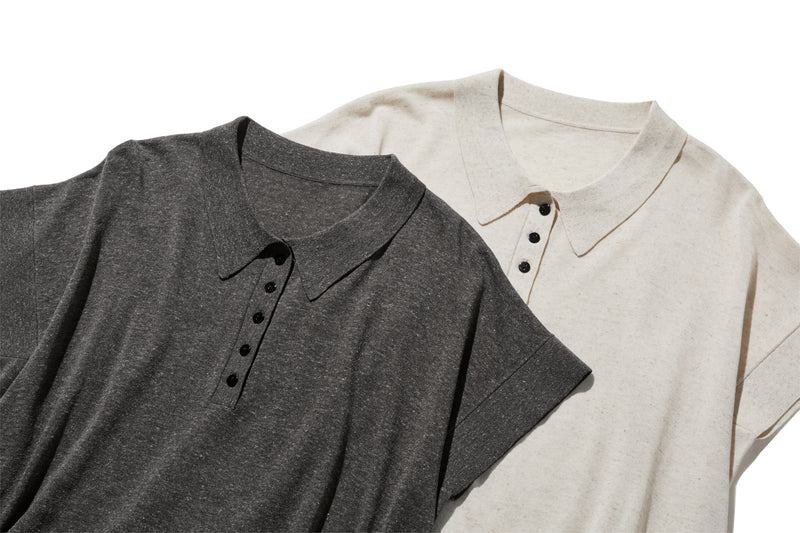 通気性抜群 シワになりにくい 夏用ニットポロシャツ 　半袖ニット 　250611