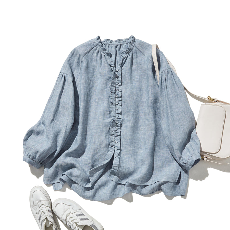 A versatile item that can be worn in any season. French linen blouse 250213