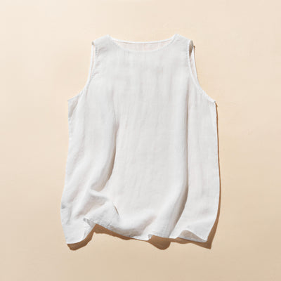ベーシックに寄り添う。麻100% タンクトップ　チュニック 250702-1