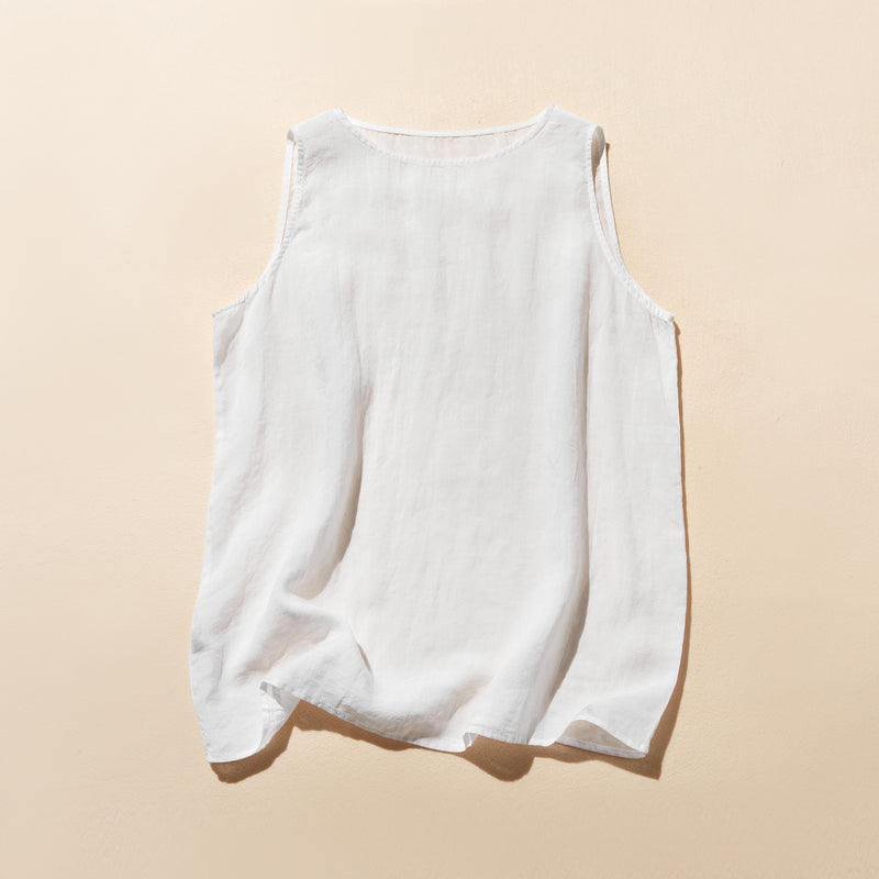 ベーシックに寄り添う。麻100% タンクトップ　チュニック 250702-1