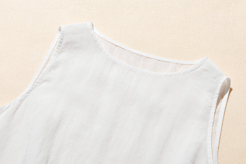 ベーシックに寄り添う。麻100% タンクトップ　チュニック 250702-1
