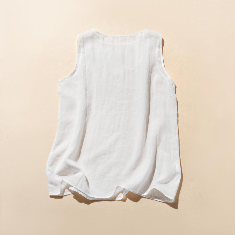 ベーシックに寄り添う。麻100% タンクトップ　チュニック 250702-1
