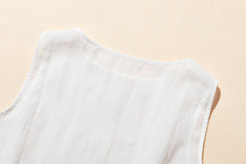 ベーシックに寄り添う。麻100% タンクトップ　チュニック 250702-1