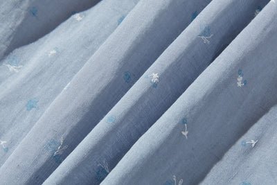 絶妙な風合い　花柄プリント　麻100％ブラウス　フレンチスリーブブラウス　 250803