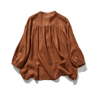 きれいな落ち感とニュアンスのある風合いが楽しめるブラウス　リネン100％　 　240322