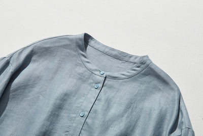 きれいな落ち感とニュアンスのある風合いが楽しめるブラウス　リネン100％　 　240322