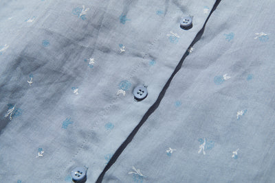 絶妙な風合い　花柄プリント　麻100％ブラウス　フレンチスリーブブラウス　 250803