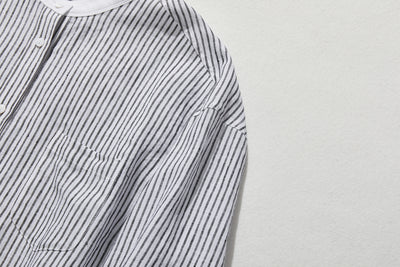 ゆるっとシルエットがこなれ見えするストライプ柄シャツ　240313