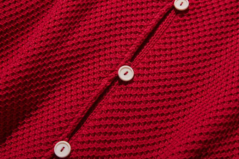 寬鬆的珠地網眼針織開襟衫，可隨意穿著 250203