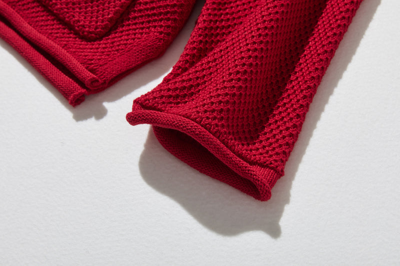 寬鬆的珠地網眼針織開襟衫，可隨意穿著 250203