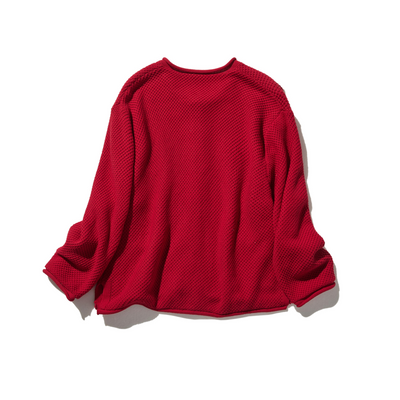 寬鬆的珠地網眼針織開襟衫，可隨意穿著 250203