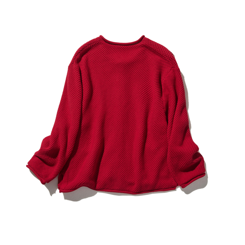 寬鬆的珠地網眼針織開襟衫，可隨意穿著 250203