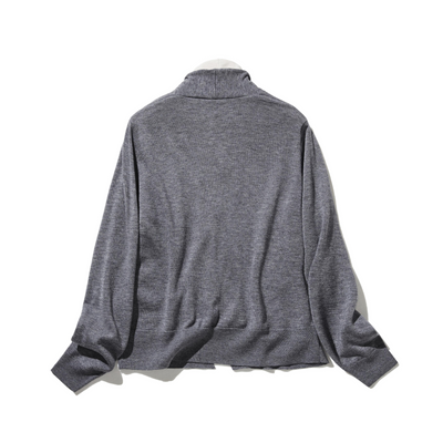 カジュアル過ぎず上品見え　重ね着風カーディガン ウール混　　250218