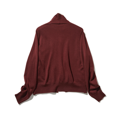 カジュアル過ぎず上品見え　重ね着風カーディガン ウール混　　250218