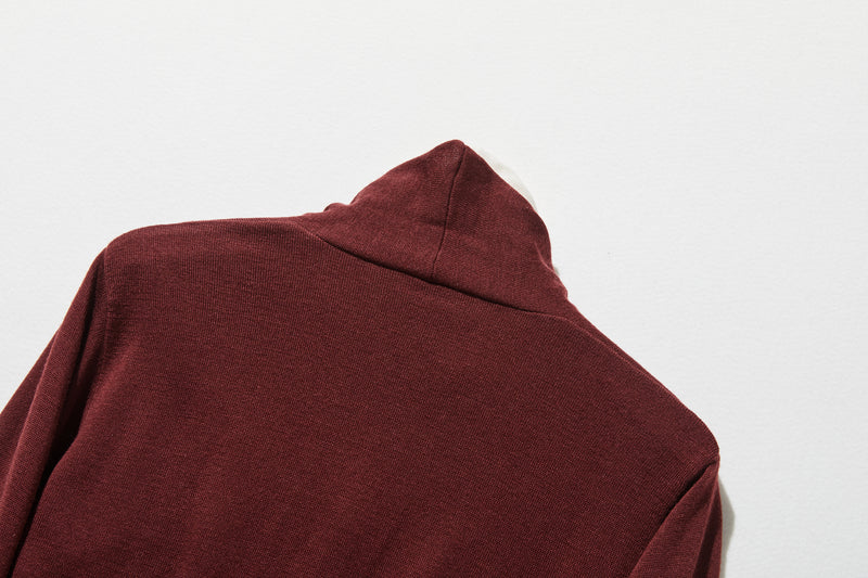 カジュアル過ぎず上品見え　重ね着風カーディガン ウール混　　250218