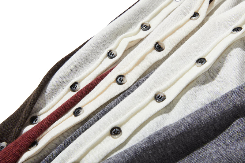 カジュアル過ぎず上品見え　重ね着風カーディガン ウール混　　250218