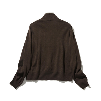 カジュアル過ぎず上品見え　重ね着風カーディガン ウール混　　250218