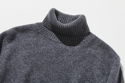 "Simple but stylish on its own" 100% Cashmere Turtleneck Sweater, Thick, 241016-6