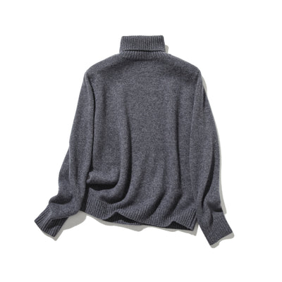 "Simple but stylish on its own" 100% Cashmere Turtleneck Sweater, Thick, 241016-6