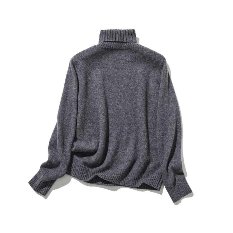 "Simple but stylish on its own" 100% Cashmere Turtleneck Sweater, Thick, 241016-6