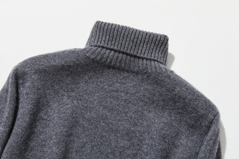 "Simple but stylish on its own" 100% Cashmere Turtleneck Sweater, Thick, 241016-6