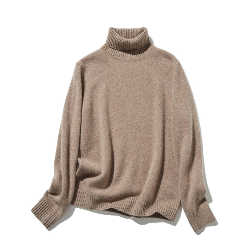 "Simple but stylish on its own" 100% Cashmere Turtleneck Sweater, Thick, 241016-6
