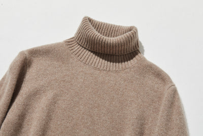 "Simple but stylish on its own" 100% Cashmere Turtleneck Sweater, Thick, 241016-6