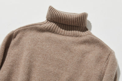 "Simple but stylish on its own" 100% Cashmere Turtleneck Sweater, Thick, 241016-6