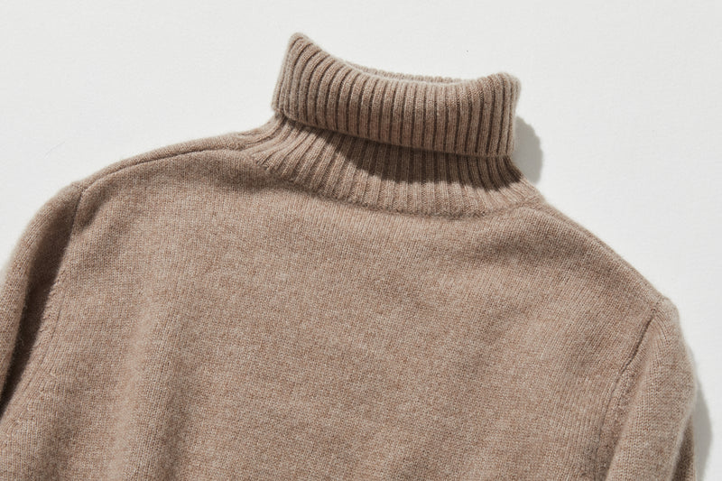 "Simple but stylish on its own" 100% Cashmere Turtleneck Sweater, Thick, 241016-6